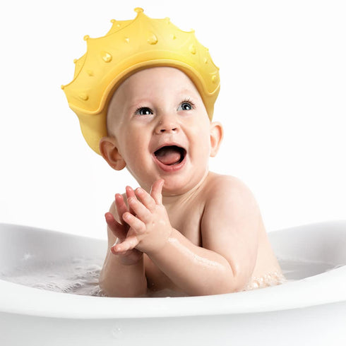 HeyooHeloo Baby Shower Cap Waterproof Shampoo hat for Children Toddler Girls Boys Protect ears eyes.Adjustable Silicone