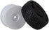 Mxfans White Plastic Smooth Flat Disc Wheel Rims + Striped Pattern Rubber Tires for RC 1:10 Racing Car (Set of 4)