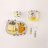 Kids Dinnerware Set, Bamboo 5 Pcs with Plate, Bowl, Cup, Fork, Spoon, Cow