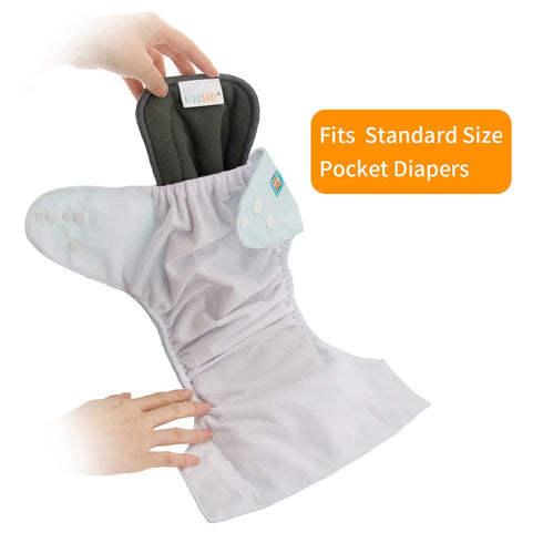 5 12 Pack Gussets 12FLN ALVABABY Reusable Layers Inserts with for Baby Cloth Diaper and Cloth Diapers Covers
