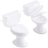 2 Pieces Mini Toilet Seat Toy, Doll House Furniture Miniature Classic Bathroom Accessories (White)