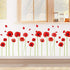 Esmee DIY Red Poppies Wall Decals, Beautiful Flowers Vines Stickers for Living Room Bedroom Nursery