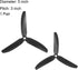 5030 5x3 Inch 3-Vane 1 uxcell RC Propellers Multi-Rotor for Aircraft, Nylon Black Pair with Adapter Rings