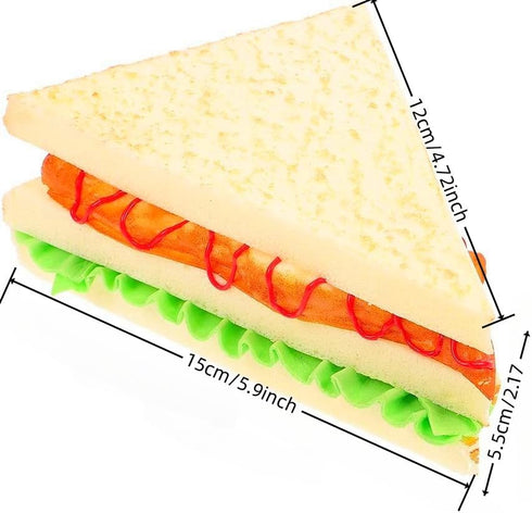 Generic 4PCS Simulation Food Artificial Vegetable Sandwich,Faux Vegetable Sandwich, Fake Food Bread Model Photography