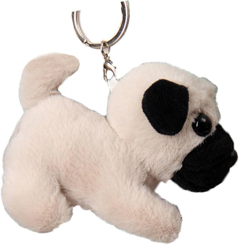 Cute Realistic Pug Stuffed Animal Dog Plush Toy, Lifelike Pug Plush Doll Backpack Handbag Gift