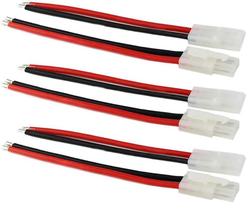 3Pairs Tamiya Battery Connectors Male & Female 14awg 10cm for RC Car Lipo Battery Charging