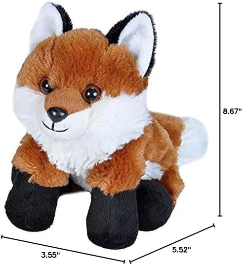 Wild Republic Red Fox Plush - Stuffed Animal, Hug’Ems 7, Gifts for Kids