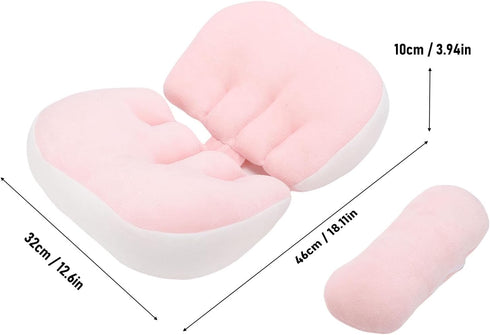 NOENNULL W Shaped Pillow for Women Cotton Adjustable Belly Support Maternity Wedge Pillow for Side Sleepers (Pink)