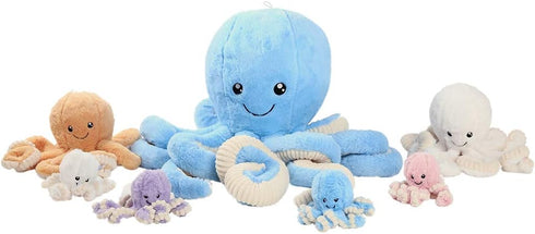 7/16/24/32 Inches, 5 DENTRUN Octopus Stuffed Animals, Giant Octopus Plush Doll Play Toys for Kids Girls Boys Adults