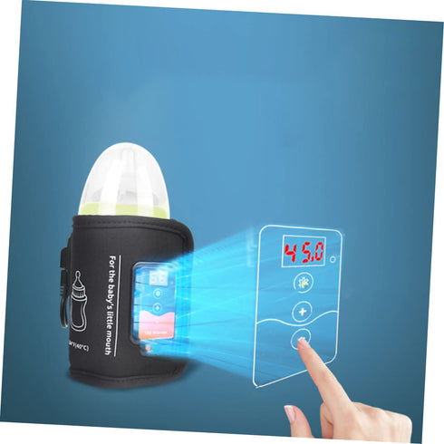GALPADA USB Baby Bottle Warmer for Breastmilk Adjustable Temperature Portable Bottle Warmer LCD Display Reusable Travel