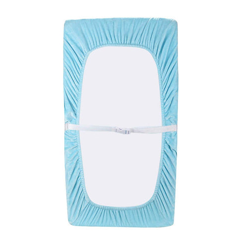 CribMATE 1PC Coral Velvet Nursery Diaper Changing Table Cover Baby Girl Baby Boy Diaper Changing Pad Cover (Blue