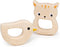 Toys - Bird & Kitten Teethers, 2pc Wooden Teething Toys for Babies, Natural Wood Animal Chew Toy for Sore Gums