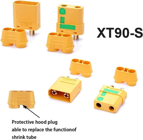 10Pcs Amass XT90 Connector Update XT90S Anti-Spark Male Female for RC FPV Lipo Battery