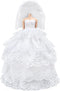 E-TING Handmade Wedding Evening Party Dress Clothes Gown Veil for Dolls (White)