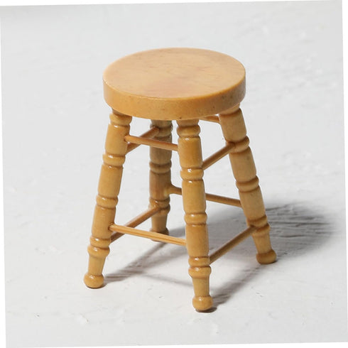 ERINGOGO 8 Pcs Dollhouse Stool Dollhouse Chairs 1 12 Miniature Round Stool Dollhouse Round Stool Doll Bar Counter Chair Dollhouse Ornament Photo Prop Kids Wooden High Stool Furniture Child