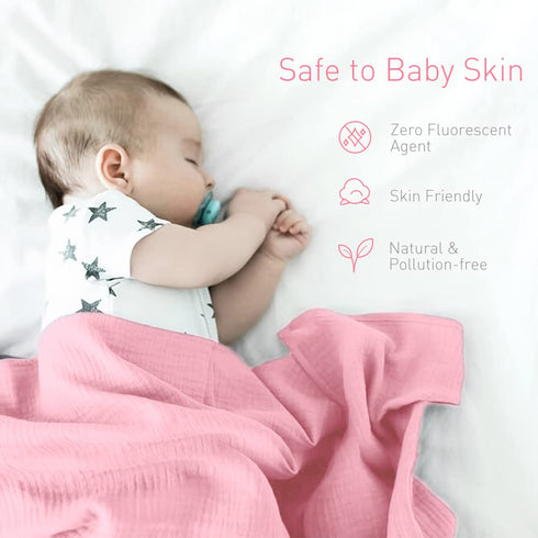 Newborn Baby Swaddle Blanket, Soft Silky Muslin Wrap, Neutral Receiving Blanket for Boys and Girls, Large 47 x 47 inches