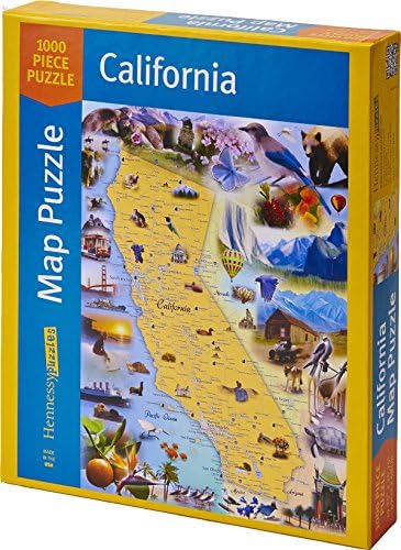 California Map Jigsaw Puzzle - 1000 Piece - Map of The State of California with Beautifully Illustrated Artwork Made in The USA with Recycled Materials