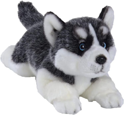 CU-MATE Siberian Husky Stuffed Dog Animal Simulation-Realistic & Lifelike Soft Handmade Lying