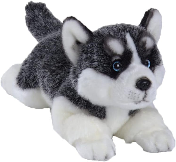 CU-MATE Siberian Husky Stuffed Dog Animal Simulation-Realistic & Lifelike Soft Handmade Lying
