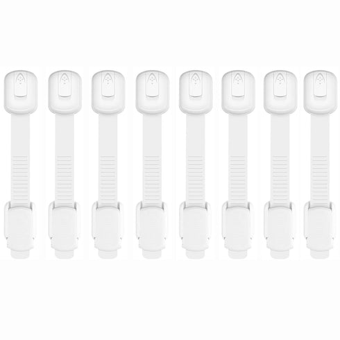 Child Safety Strap Locks for Cabinet, Fridge, Ovens, Toilet, Drawer, Adjustable Length, 8 Packs
