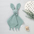 LAWKUL Baby Lovey Organic Cotton Muslin Soft Security Blankets Comfy Lovie for Newborn Infants Boy Girls Unisex Bunny Green