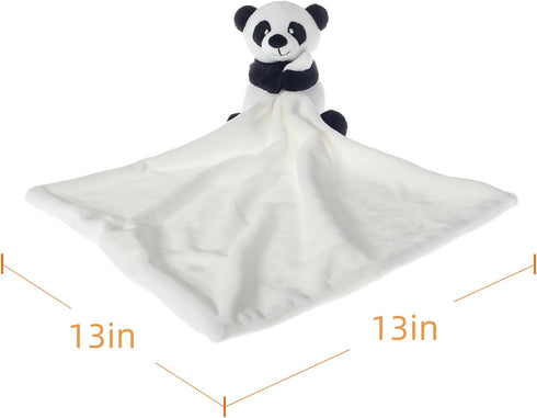 Apricot Lamb Stuffed Animals Security Blanket, Panda Character Blanket, Luxury Snuggler Plush (White Panda)