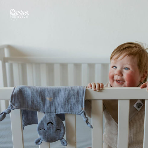 100% Parker Baby Muslin Lovey Security Blanket for Babies | Organic & Hypoallergenic Muslin Cotton | Soft & Safe