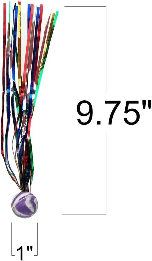ArtCreativity Comet Balls, Bulk Set of 20 Bouncy Super Balls with Colorful Streamers, Birthday Party Favors for Kids