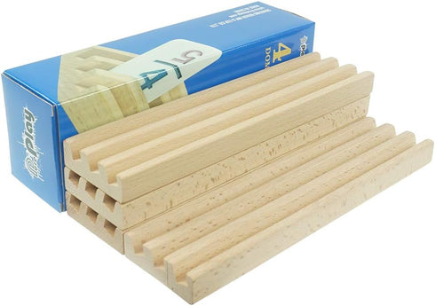 Set 4, PUREPLAY Wooden Domino Trays of Wooden Domino Trays Holders for Domino Tiles,Domino Games,Mexcian