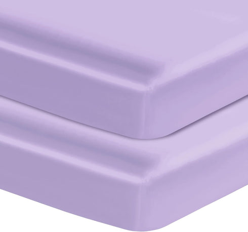 Entisn Satin Crib Sheets 2 Pack, 28 x 52 x 8 Inch