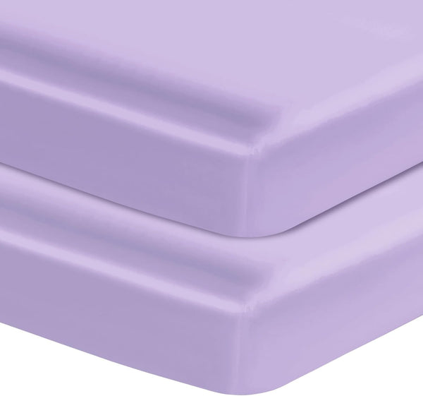 Entisn Satin Crib Sheets 2 Pack, 28 x 52 x 8 Inch