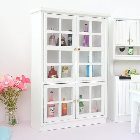 SXFSE Accessories,1:12 Dollhouse Decoration Dollhouse Furniture Miniature Bookshelf Cabinet Living Room Pretend Toy