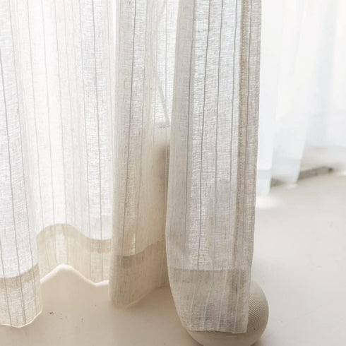 Iuokuby White Sheer Curtains Home Window Decoration Rod Pocket for Living Kids Childern Room Simple Japanese-Style Fine