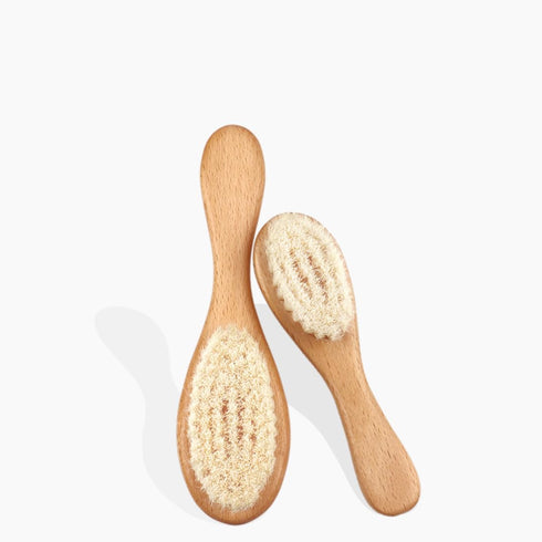BoAn Wooden Baby Hair Brush,Natural Soft Goat Bristles,Cradle Cap Brush for Newborns & Toddlers,Perfect Scalp Grooming