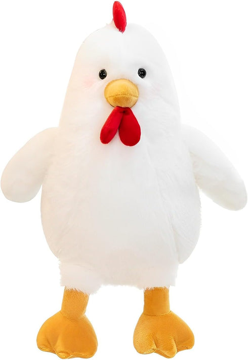 Uniwirtec (White,23 inch) Cute Chicken Stuffed Animal Plush Doll Toy - Farm Animal Cuddler for Kids' Room Decor - Ideal