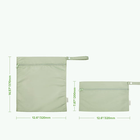 2pcs, haakaa Waterproof Wet Bags for Baby Wet Dry Bags for Cloth Diaper, Swimsuit & Travel, Grass