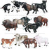 Hiawbon 12 Pcs Miniature Cattle Figurines Set - Mini Cow Models Plastic Cattle Models