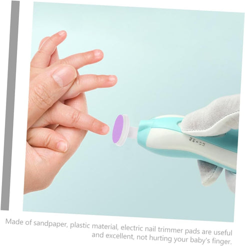 Trimmer 24 Baby Electric Nail Replacement Pads Pcs Nail Grinding Heads Sandpaper Pads for Infant Toddler Safe Gentle