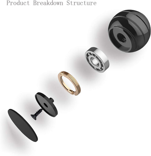 Metal Kinetic Desk Toy, 2.17'' Stress Relief Anti Anxiety Desk Fidget Toys for Adults, Optical Illusion Fidget Spinner