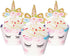 Unicorn Cupcake Toppers and Wrappers - 40 Reversible Rainbow Liners with Cute Decorations for Birthday Party