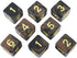 Black and Brown D6 Dice Set - 8 Dice - 'Werewolf'