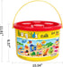 burgkidz Educational Toy Classic Big Size Bricks, Large Animal Building Blocks with Reusable Storage Bucket for Ages 3+