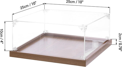 10''x10''x4'' MECCANIXITY Acrylic Display Case, Clear Display Box Assemble Dustproof Storage Organizer Showcase