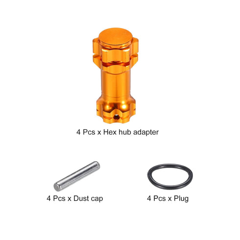 MECCANIXITY Wheel Hex Hub Adapter with Mount Cap Plug, 17mm to 30mm Thicken Extension for RC Car Truck Tires