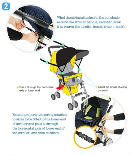 Manito Twin Stroller Sun Shade - Black