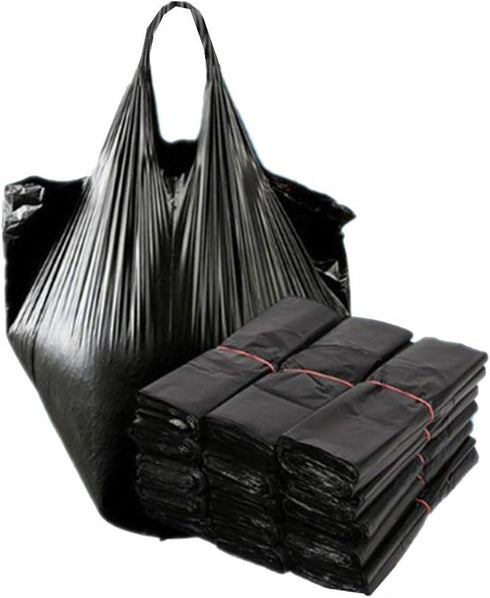 Disposable Garbage Bag Black (100pcs) Disposable Diaper Bags with convenient handle ties,
