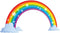 Rainbow Wall Decals with Clouds, Peel and Stick Removable Wall Stickers for Kids Nursery, 28.7 x 15.7 Inch