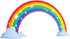 Rainbow Wall Decals with Clouds, Peel and Stick Removable Wall Stickers for Kids Nursery, 28.7 x 15.7 Inch