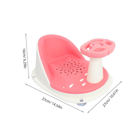 Totority Bath Seat with Suction Cups Non-Slip Tub Chair Adjustable Height Comfortable Bathtub Support Portable Foldable