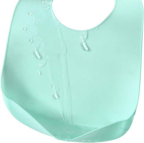 PandaEar 3 Pack Waterproof Silicone Baby Bibs, Super Thin Lightweight Feeding Bib with Food Catcher Pocket for Toddler